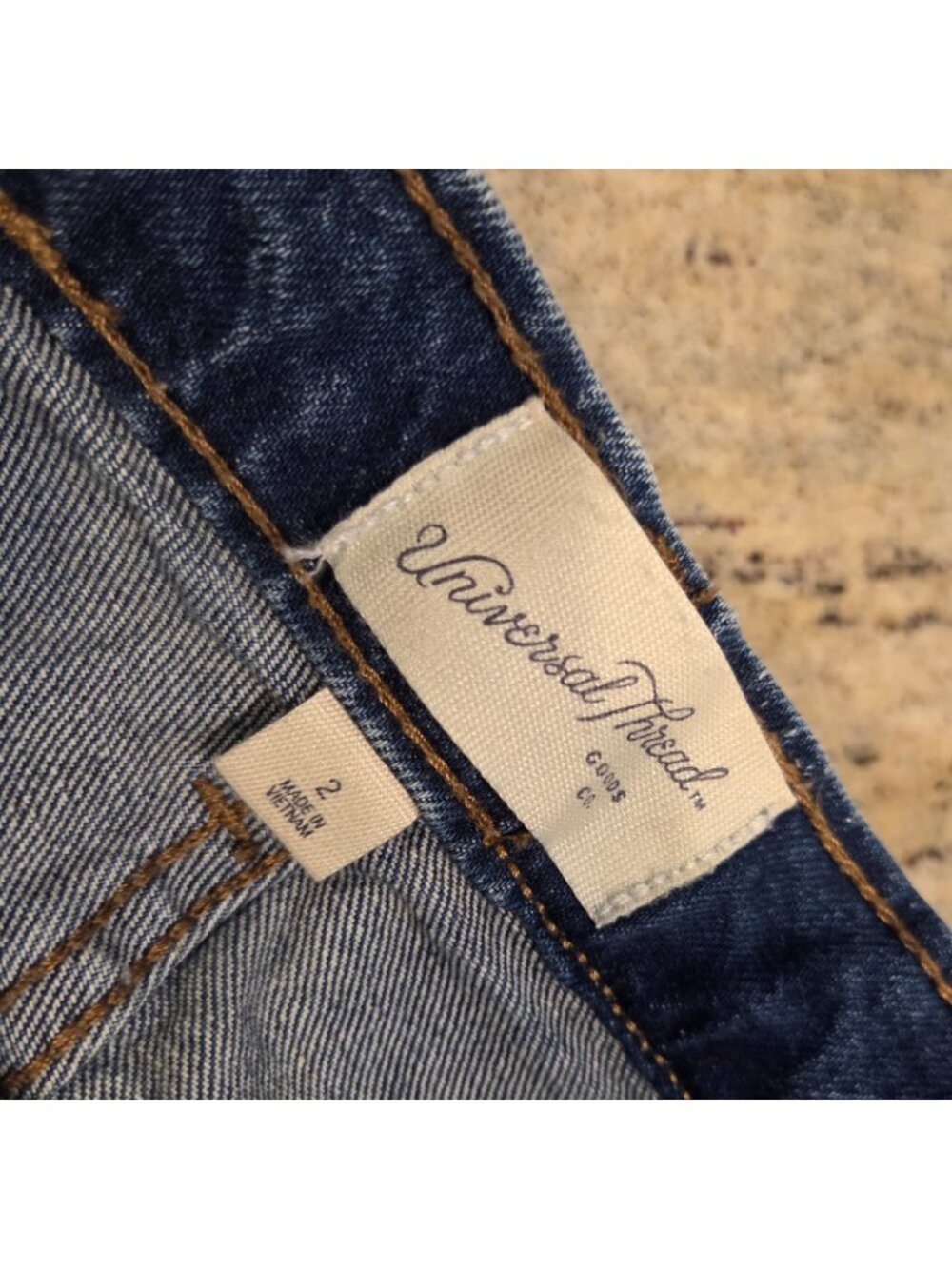 Women's Midi Blue Denim Skirt Size 2 Universal Threads Metal Button Front Slit - Picture 9 of 15